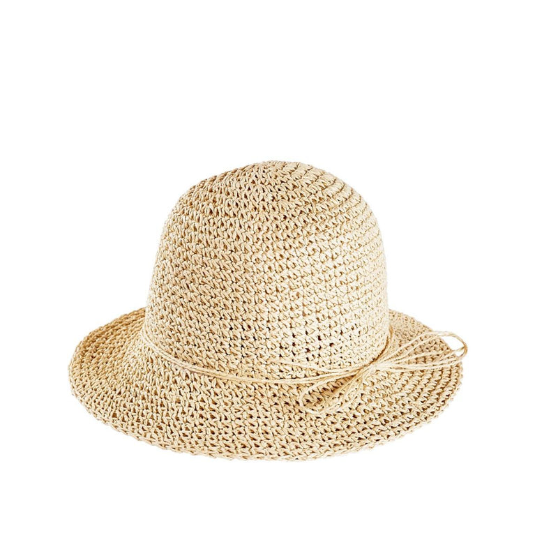 ACORN POET CROCHET STRAW HAT SAND