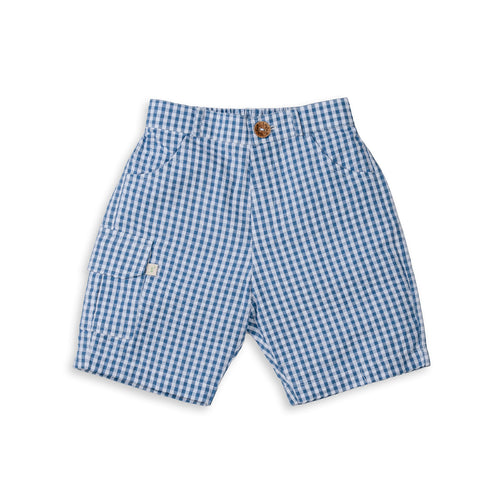 TINY TWIG BLUE GINGHAM SHORTS