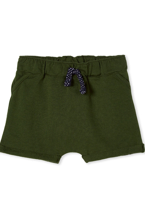 MILKY HUNTER GREEN FLEECE SHORT