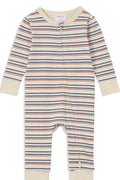 MILKY NATURAL STRIPE ZIP ROMPER