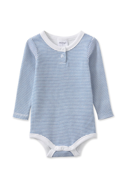 MILKY BLUE STRIPE BUBBYSUIT