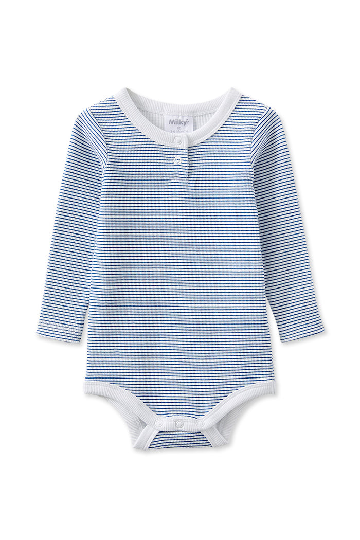 MILKY BLUE STRIPE BUBBYSUIT