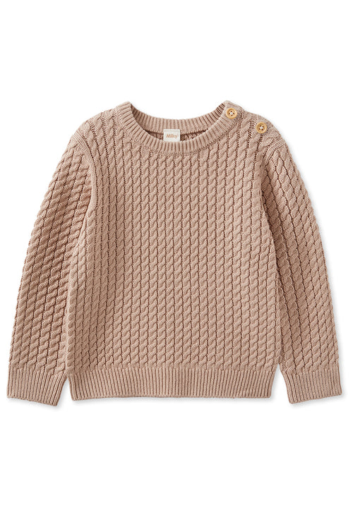 MILKY MOCHA CABLE KNIT JUMPER