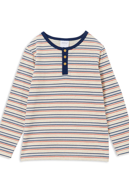 MILKY NATURAL STRIPE HENLEY