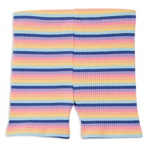 MILKY MULTI STRIPE RIB BIKE SHORT