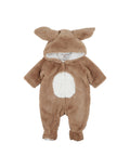 FOX & FINCH LATTE FAUX FUR BUNNY ONESIE