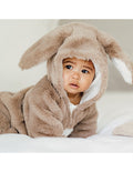 FOX & FINCH LATTE FAUX FUR BUNNY ONESIE