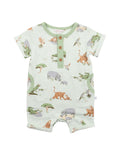 FOX & FINCH CROCODILE SS ZIP ROMPER