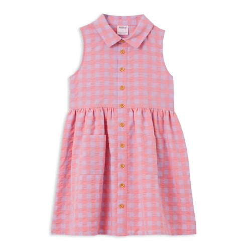 MILKY CHECK DRESS