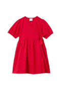 MILKY RED BRODERIE DRESS