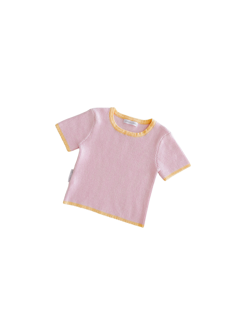 ZIGGY LOU RIBBED TEE CLEMENTINE