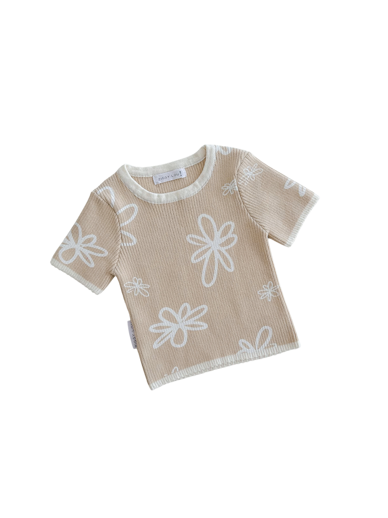 ZIGGY LOU RIBBED TEE GIA (LATTE)