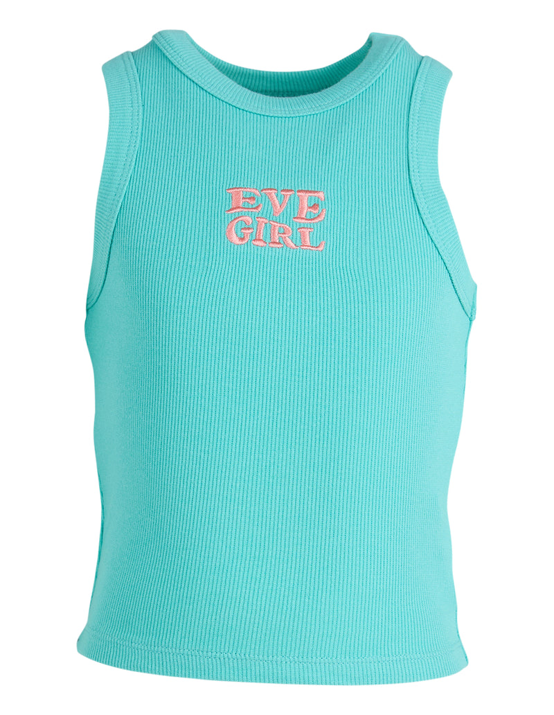 EVE GIRL ATHS RIB TANK TEAL