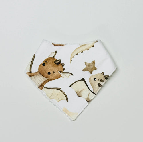 LITTLE WARRIOR & CO ORGANIC COTTON BANDANA BIB - DRAGONS MAGIC