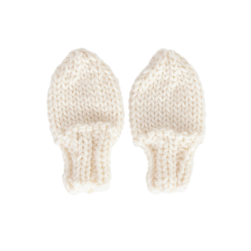 ACORN COTTONTAIL BABY MITTENS CREAM