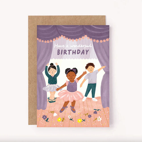 LAUREN SISSONS STUDIO BALLERINA HAPPY BIRTHDAY CARD