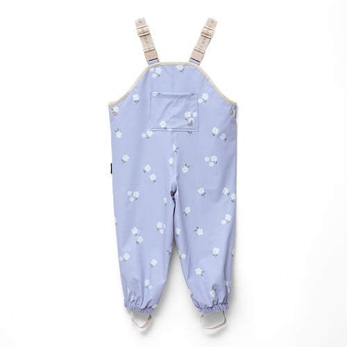 CRYWOLF RAIN OVERALLS FLORAL PERIWINKLE