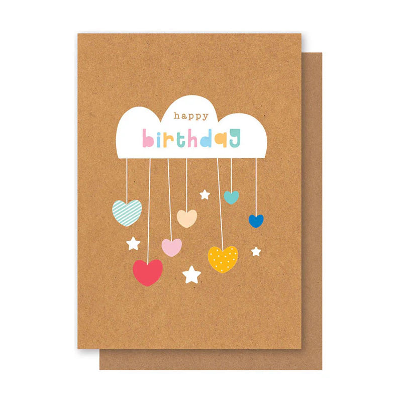 BIRTHDAY CARD CLOUDS & HEARTS