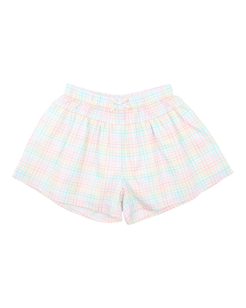 FOX & FINCH CANDY BLOSSOM CHECK SHORTS 3-7YRS