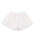 FOX & FINCH CANDY BLOSSOM CHECK SHORTS 3-7YRS