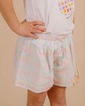 FOX & FINCH CANDY BLOSSOM CHECK SHORTS 3-7YRS