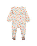 FOX & FINCH DAISY PRINT LS ZIP ONESIE