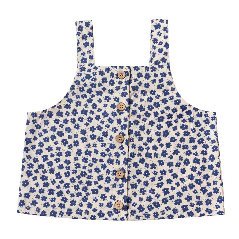 PONCHIK FLORAL SINGLET TOP BLUEBELL