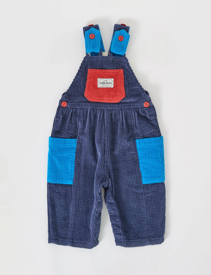 GOLDIE & ACE SAMMY CORDUROY COLOUR BLOCK OVERALLS