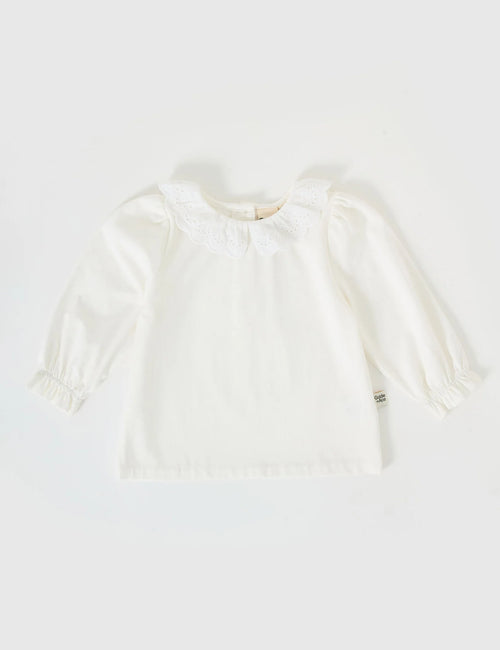 GOLDIE & ACE LAURA PUFF SLEEVE COLLAR LONG SLEEVE WHITE