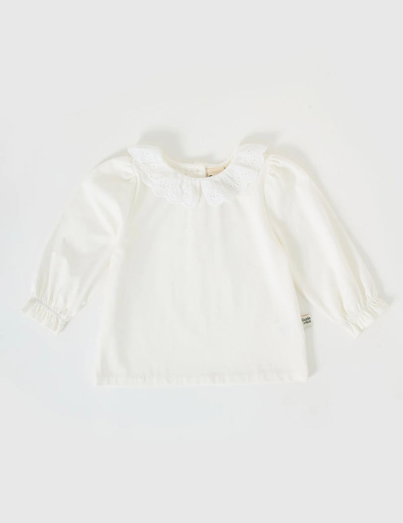 GOLDIE & ACE LAURA PUFF SLEEVE COLLAR LONG SLEEVE WHITE