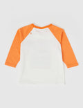 GOLDIE & ACE MILKBAR RAGLAN LONG SLEEVE TOP TANGERINE