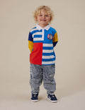 GOLDIE & ACE MYLES COLOUR BLOCK RUGBY POLO