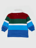 GOLDIE & ACE ARCHIE EMBROIDERED RUGBY TOP GREEN/CLOUD