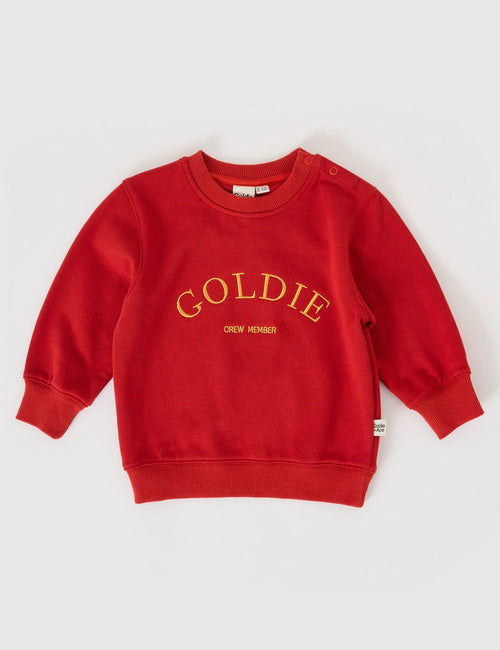 GOLDIE & ACE GOLDIE CREW EMBROIDERED SWEATER