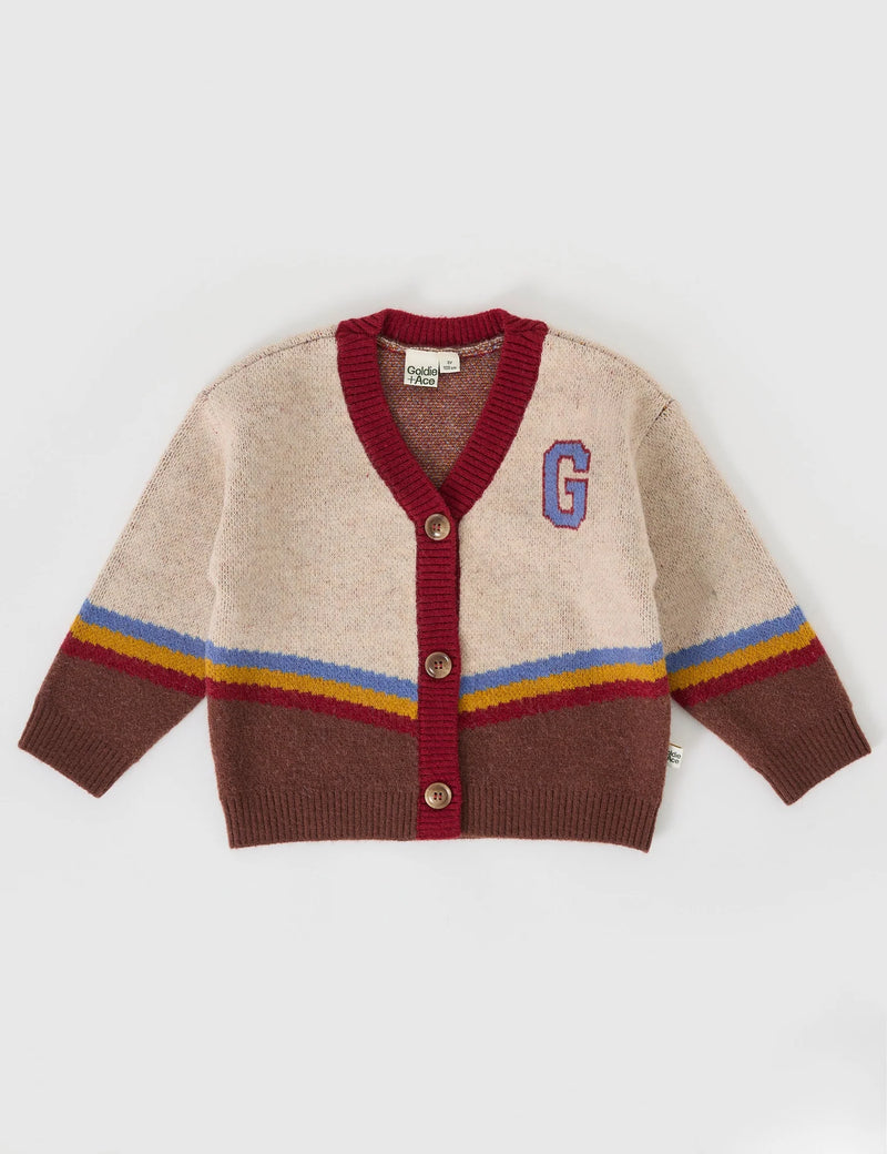 GOLDIE & ACE VARSITY KNIT CARDIGAN