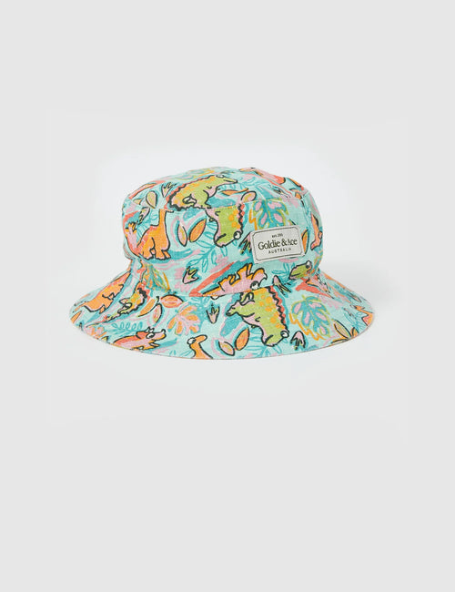 GOLDIE & ACE GOLDIE DINO JUNGLE LINEN BUCKET HAT