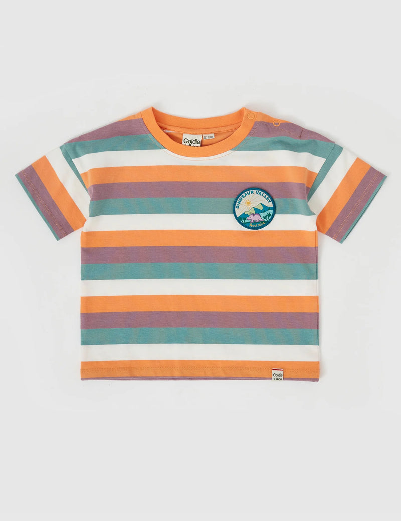 GOLDIE & ACE DINO VALLEY NOSTALGIA STRIPE T-SHIRT