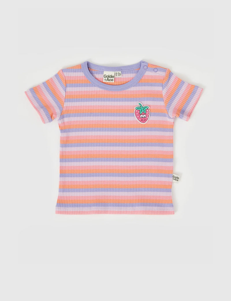 GOLDIE & ACE TUTTI FRUTTI STRIPE RIB T-SHIRT