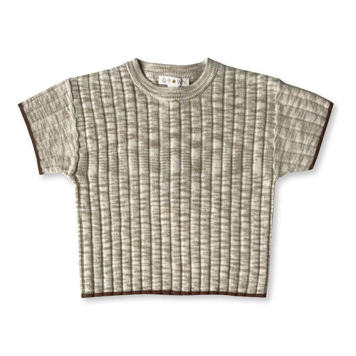 GROWN KNIT RIB TEE - LATTE