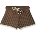 GROWN KNIT RIB SHORTS - CHOCOLATE