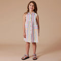 GOLDIE & ACE RUDY LINEN DRESS - PASTEL STRIPE