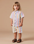 GOLDIE & ACE HOLIDAY LINEN SHIRT PASTEL STRIPE