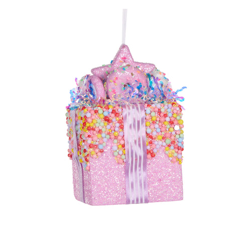 FESTIVE SPRINKLES GIFT BOX HANGING 15CM