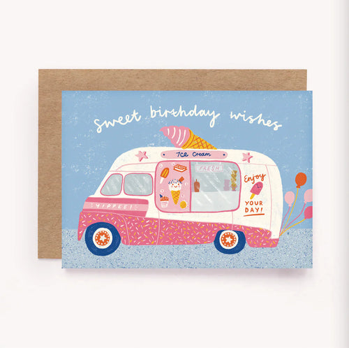 LAUREN SISSONS STUDIO ICE CREAM VAN BIRTHDAY CARD