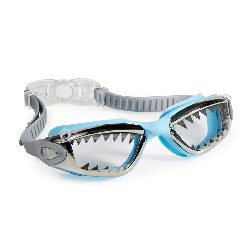 BLING20 SWIM GOGGLES JAWSOME - BABY BLUE TIP SHARK 5+YRS