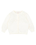 FOX & FINCH CLOUD POINTELLE KNIT CARDIGAN 3-7YRS