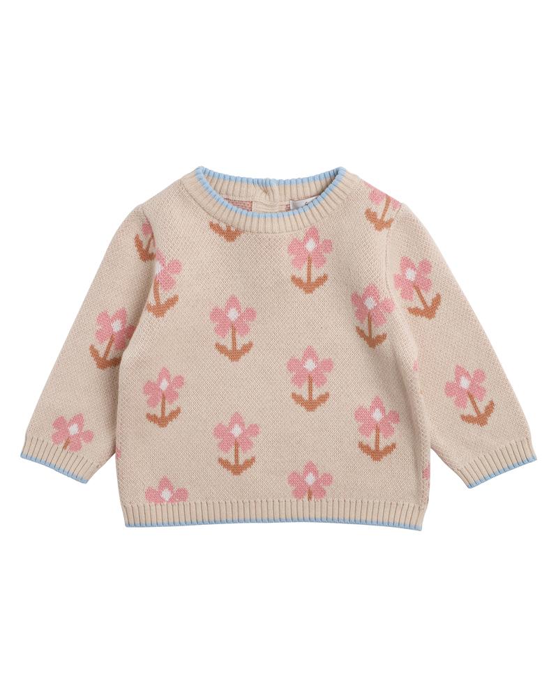 FOX & FINCH MIDNIGHT DAISY KNITTED JUMPER