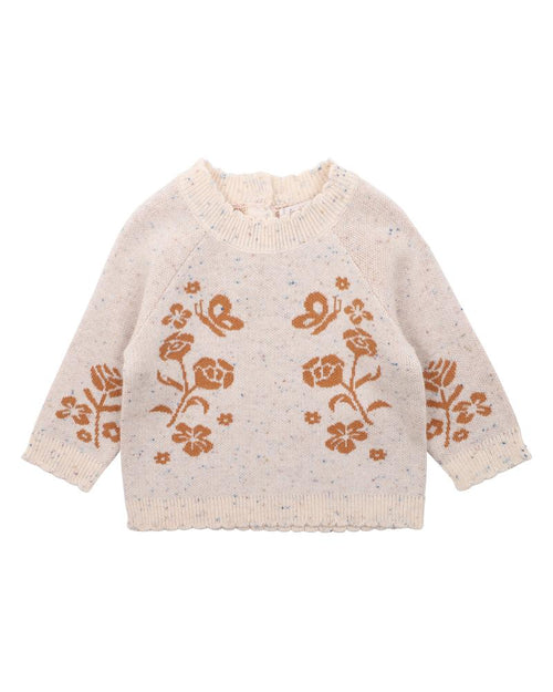 FOX & FINCH STARLETTE BOUQUET KNITTED JUMPER