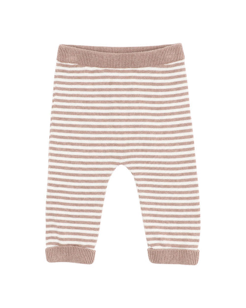 BEBE BAILEY STRIPE KNITTED LEGGINGS CHESTNUT STRIPE