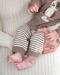 BEBE BAILEY STRIPE KNITTED LEGGINGS CHESTNUT STRIPE